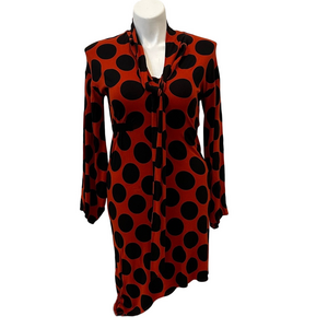 zara red polka dot midi dress Brick Red Polka Dot Midi Dress by Zara
